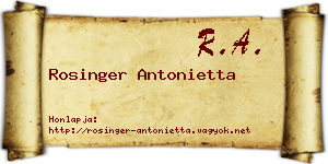 Rosinger Antonietta névjegykártya